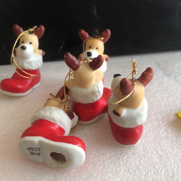Vintage Homco ceramic Reindeer Christmas ornaments-5pcs - Picture 4 of 9